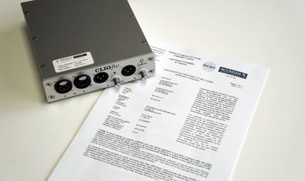 Audiomatica Calibration certificate CLIO - Audiomatica