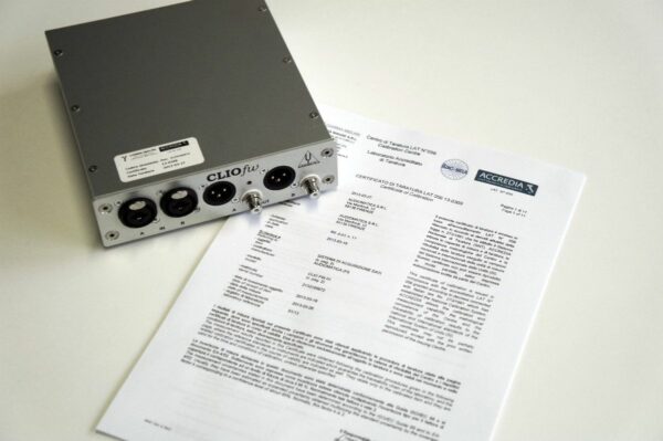 Audiomatica Calibration Certificate Clio